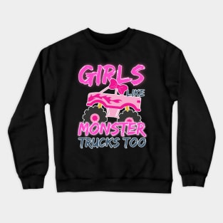 Monster Truck Birthday Girls Party B-day Gift For Girls Kids Crewneck Sweatshirt